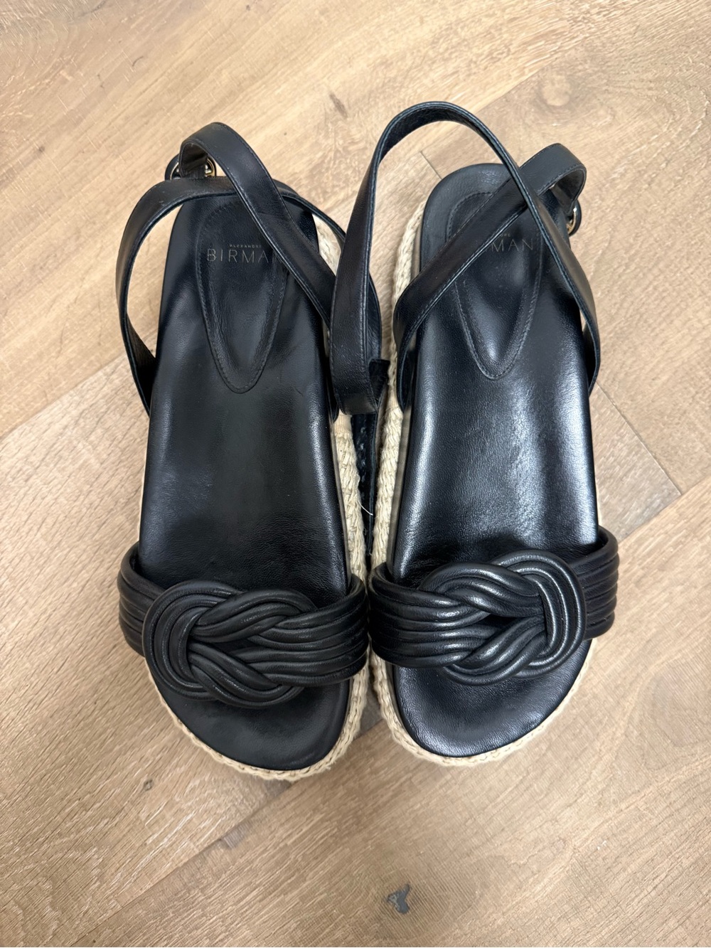 Alexandre Birman Black Leather Knot Espadrille Sandals - Women